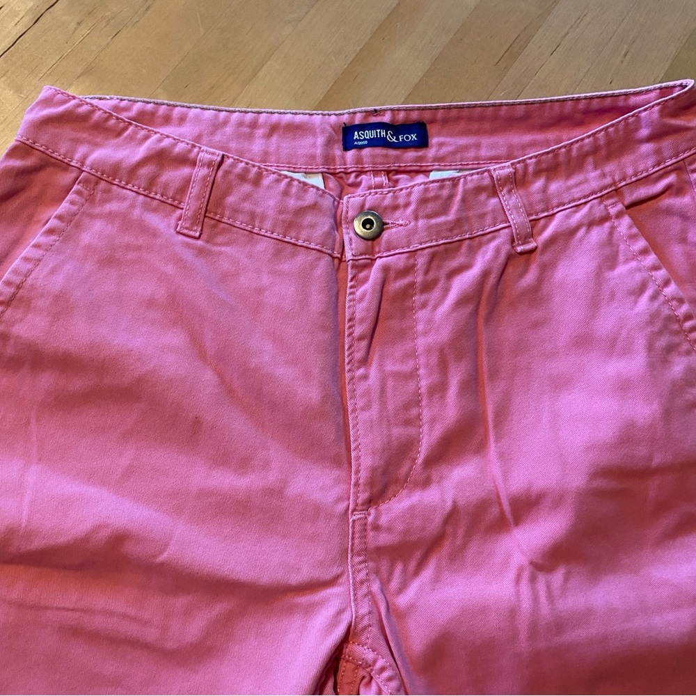 Asquith and Fox bright pink slim cotton chino pants 30 Tall actual 32 x 32 EUC